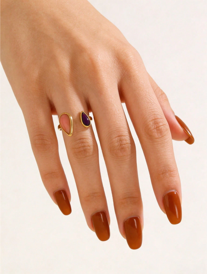Sculptural Droplet Ring – 18K Gold PVD Stainless Steel