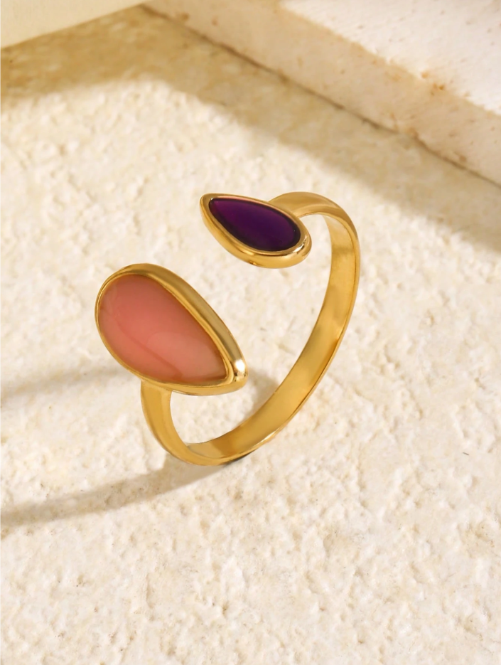Sculptural Droplet Ring – 18K Gold PVD Stainless Steel