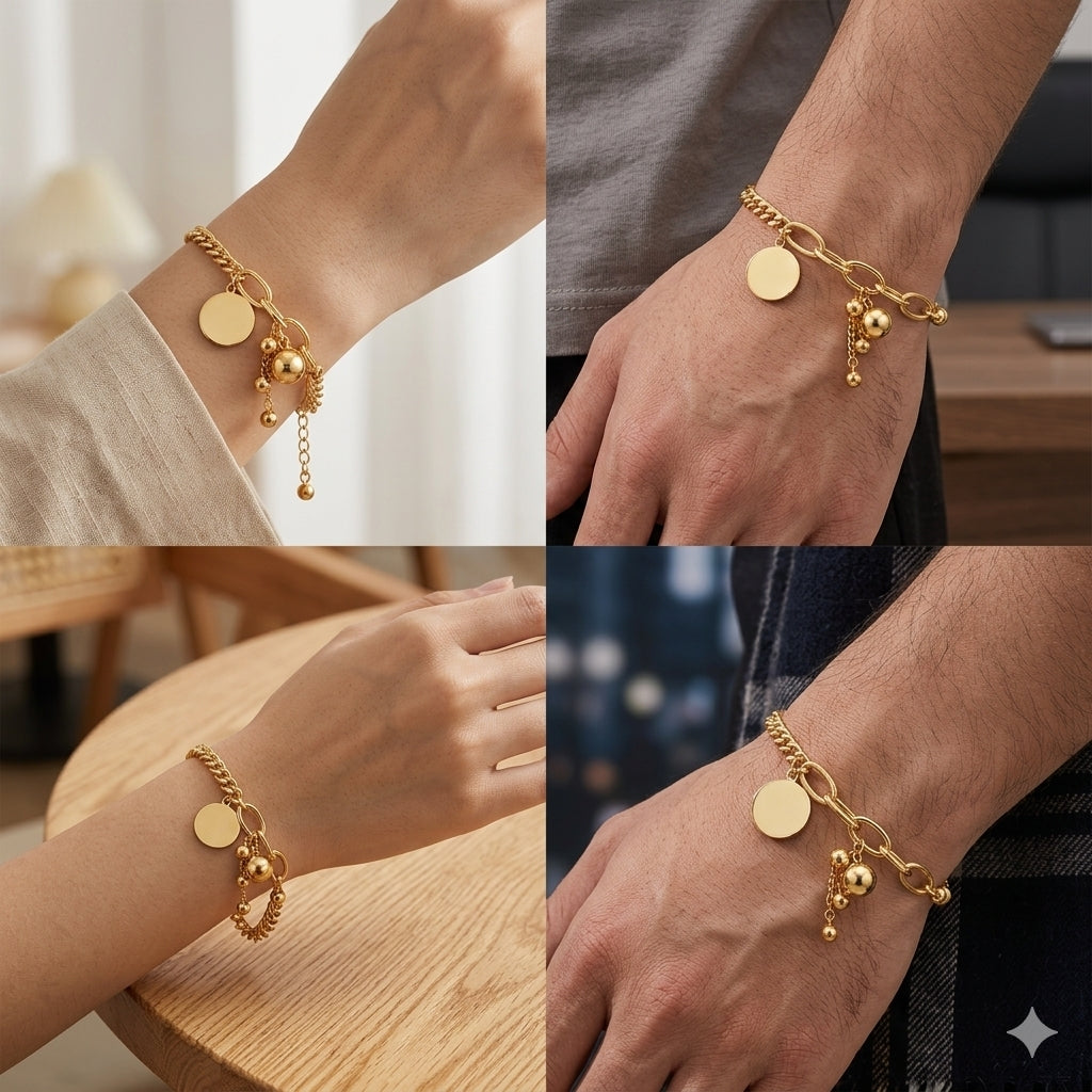 Cuban Chain Bracelet – 18K Gold PVD-Plated Stainless Steel