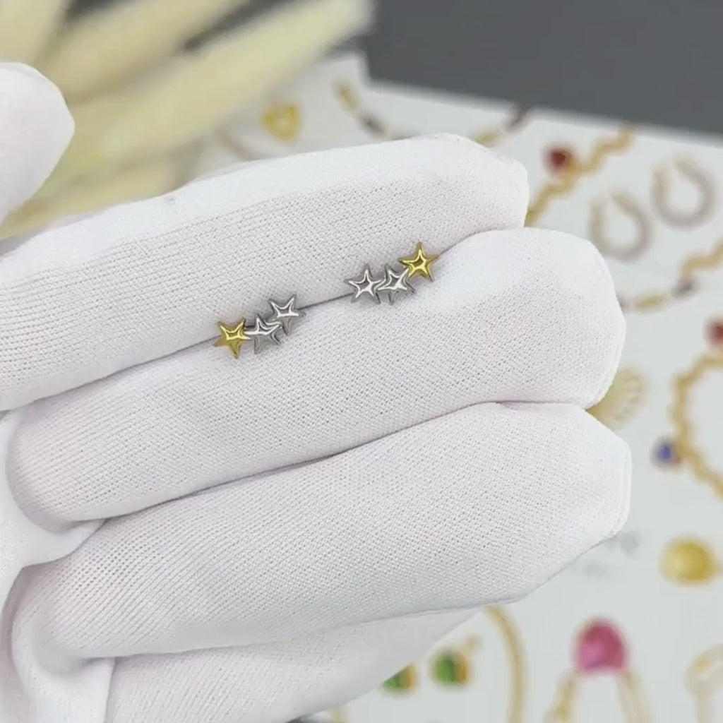 Liora Triple Star Stud Earrings – 18K Gold PVD Stainless Steel