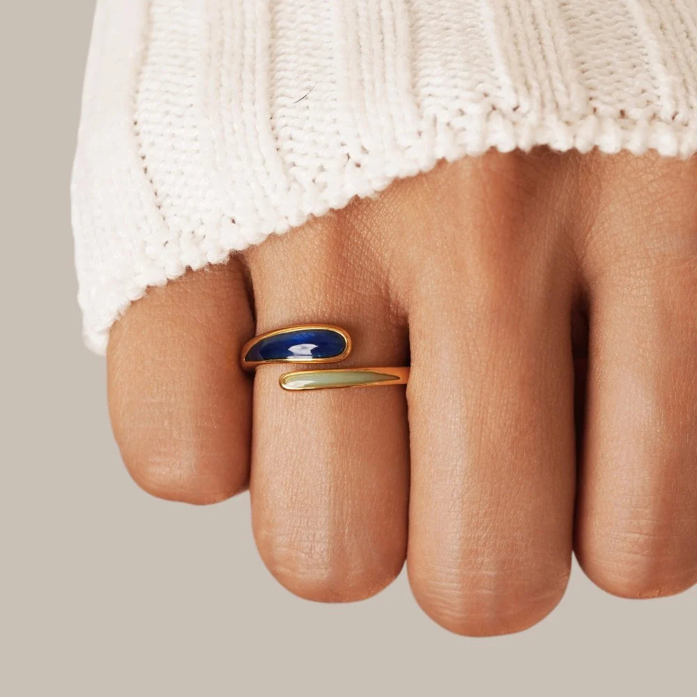 Geometric Open Ring – 18K Gold PVD Stainless Steel